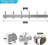 Dripex 304 Stainless Steel Coat Hook Rack Wall Mounted 6 Hooks Heavy Duty view 3