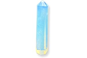 WholesaleGemShop 70 mm (3 Inch) Opalite Gemstones Obelisk Tower Jumbo Facet Aura Rock Crystal Natural Polished Earth Wand Spi