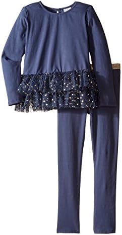 Kardashian Kids Baby Girl's Dot Tu Tu Top &amp; Leggings Two-Piece Set (Toddler/Little Kids) Navy/Gold Clothing Set