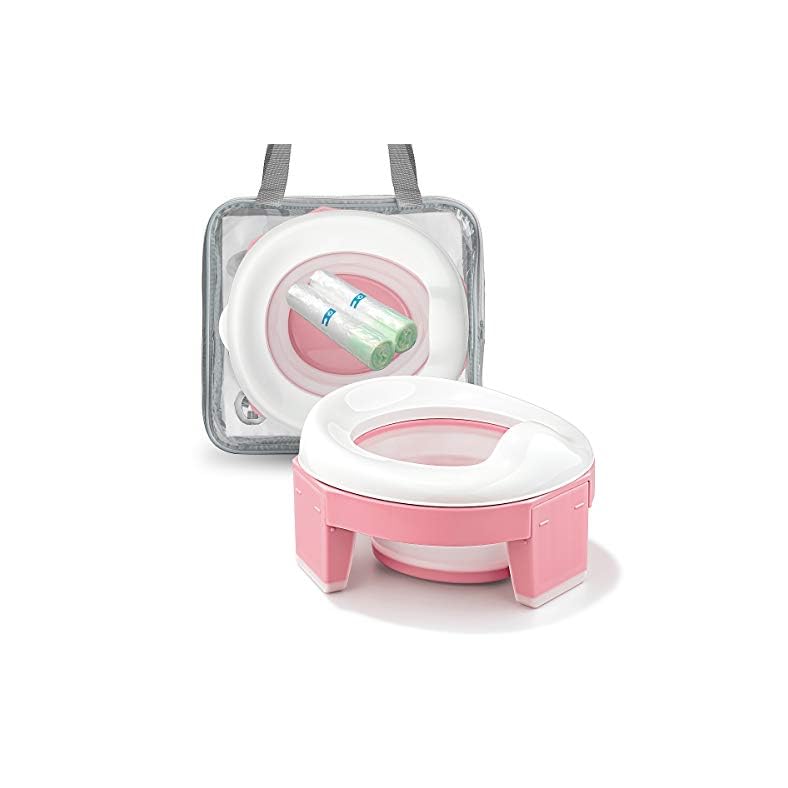 MCGMITT Portable Potty Seat for Kids Travel – Foldable Training Toilet Chair for Toddler Girls with Storage Bags, Potty…