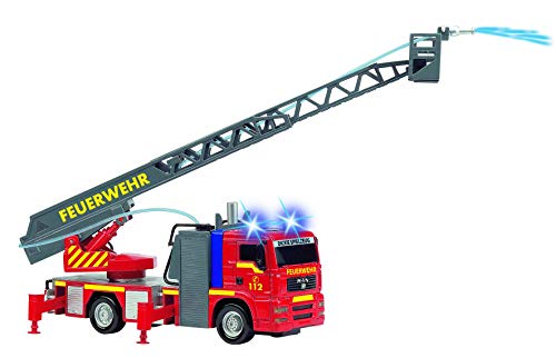 Dickie 20 344 3993 - Feuerwehr mit Drehleiter 31 cm