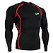 BALEAF Men's Cool Dry Skin Fit Long Sleeve Compression Shirt Color Red Size L
