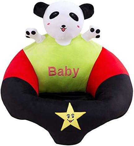 Soft Plush 1 Seater Children's Sofa Animal Shaped Baby Support Seat Toddlers Foldable Couch Baby Learning to Sit Chair Keep Sitting Posture Comfortable for 0-12 Months Baby