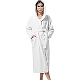 KAHAF COLLECTION Women Hooded 100% Cotton Terry Bathrobe, Soft Absorbent Quick Dry Robe for Spa, Shower & Home Wear