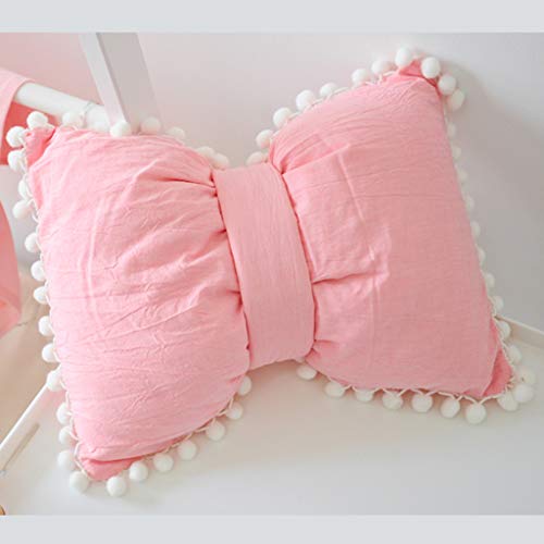 OWMEOT Super Soft Cotton Bow Knot Cushion Bolster Pillow Sofa Back Cushion Home
