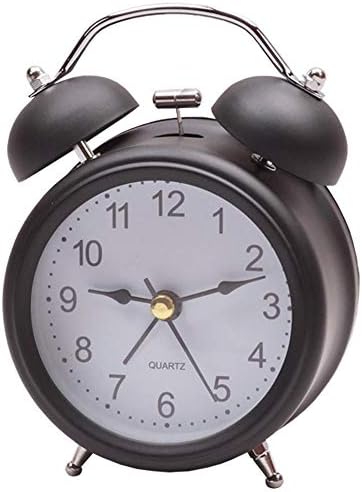 Alarm Clock for Heavy Sleepers Twin Bell Vintage Loud Table Alarm Clock with Night LED Light, Silent Sweep Seconds Desk Alarm Clock