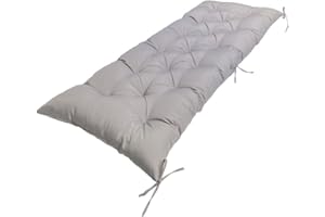 Srutirbo Waterproof Indoor/Outdoor Bench Cushion Garden Non-Slip Swing Chair Cushion,Thicken 8CM Loveseat for Patio Furniture Wicker Bench, Indoor Lounger Seat (47x19in, Light grey)