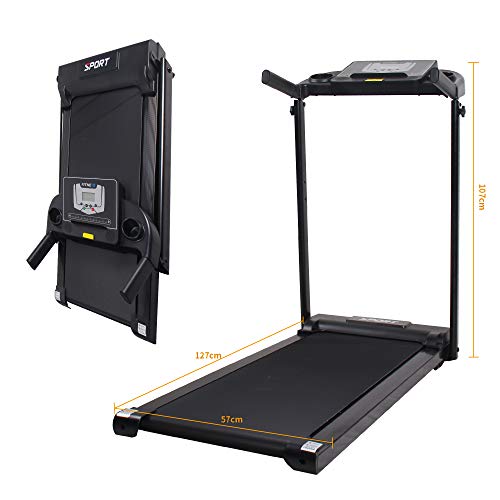 OUTDOOR DIAMOND 50\'\'Folding Treadmill Easy Assembly Fitness Motorized Running Machine LCD Display Hi-Fi Audio 2.0 HP Power-Low Noise for Home Use with Massager Belt