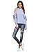 SheIn Women's Striped Ruffle Stand Collar Cold Shoulder Blouse Large Blue