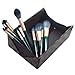Fold Up Makeup Brush Holder Travel Case, Checked Vegan Leather Cosmetic Brushes Organizer Box with Magnetic Closure