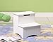 Kings Brand White Finish Wood Bedroom Step Stool with Storage
