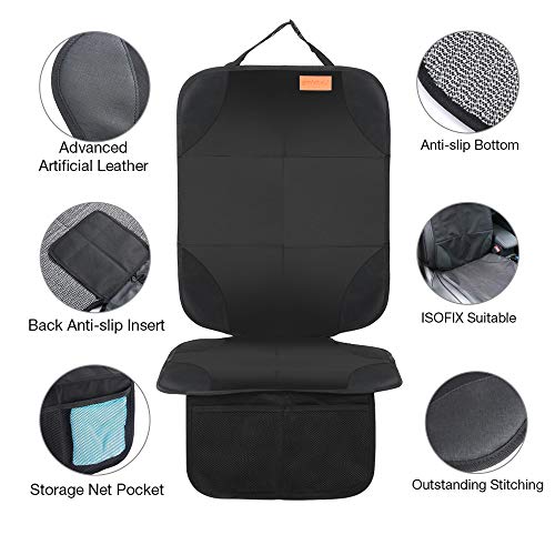 Smart eLf Car Seat Protector Set with iPad and Tablet Holder Kick Mat