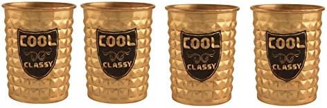 Cool Classy Designer Pure Copper Tumblers Ayurvedic Water Drinking Glasses - Pack of 4
