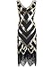 Kayamiya Women's 1920S Sequined Beaded Embellishment Gatsby Prom Dress XXL Gold