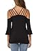 Sarin Mathews Womens Cold Shoulder Top Spaghetti Straps Tank Tops Half Sleeve Shirts Blouses Black S