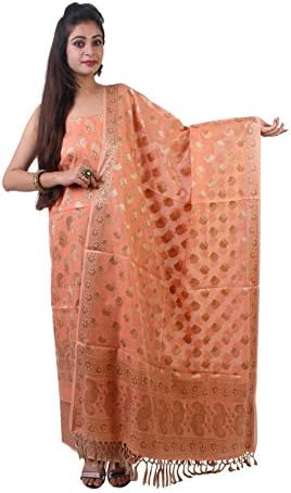 Women's Banarsi Cotton Thread Work Suit With Dupatta