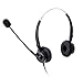 Audicom H201GXPC Binaural Call Center Headphone Headset with Mic for Yealink SIP-T19P T20P T21P T22P T26P T28P T32G T41P T38G T42G T46G T48G and Huawei ET325 ET525 Telephone IP Phones