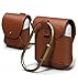 elago Genuine Leather Case Compatible with AirPods 1 Case and Compatible with AirPods 2 Case, Natural Cowhide Leather Case with Brass Ring Holder, Supports Wireless Charging [Brown]