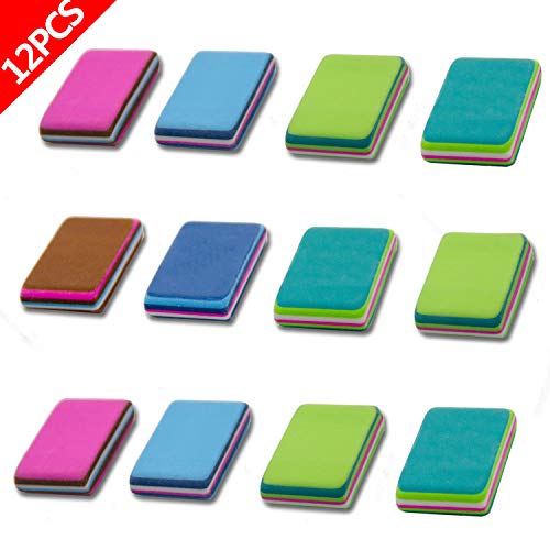 Alpurple 12 Packs Multi-colored Cube Pencil Erasers- Latex-Free Rubber Premium Erasers for School, Office, Art and Home Supplies - Thumbnail 4