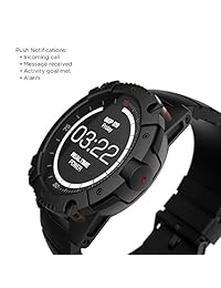 Matrix Industries PowerWatch X   Alimentado por calor corporal, con notificaciones (compatible con iOS y Android), bisel reforzado, 656.2 ft de resistencia al agua, correa de goma de silicona casi indestructible, 1.969 in