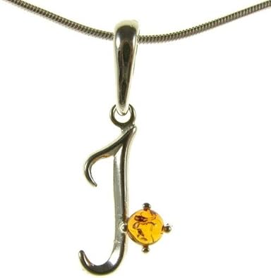 High Quality Genuine Baltic Amber And Sterling Silver 925 Alphabet Letter J Pendant Necklace 10 12 14 16 18 22 24 40 1mm Italian Snake Chain Clothing 40 Off Www Flexiforce Com