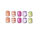 112pcs 5 Pack Children Nails Press on Pre-glue Full Cover Glitter Gradient Color Rainbow Short False Nail Kits Great Christmas Gift for Kids Little Girls