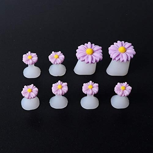 8pcs Finger Toe Separator Soft Form Silicone Spacer for Pedicure Gel Nail Polish Feet Care Pro Flexible Manicure Tools (Purple)