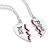 MJartoria Best Friend Necklaces BFF Necklace for 2 Friendship Valentines Day Gifts Split Heart Necklace Weirdo 1 Weirdo 2 Best Friends Forever Pendant Set (Silver, Best Friends)