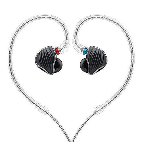 FiiO FH5 Best Over The Ear Headphones/Earphones Detachable Cable Design Quad Driver Hybrid (1 Dynamic + 3 Knowles BA) in-Ear Monitors (Black)