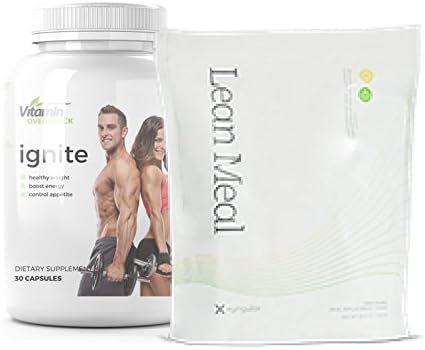 LEAN MEAL &amp; IGNITE: Meal Replacement &amp; Healthy Weight with Powerful Thermogenic Fat Burner - Max Strength - Xyngular &amp; Vitamin Overstock (30-Day Supply)