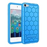 Fintie iPod Touch 6th Generation Case - [Shock Proof] Anti Slip [Honey Comb Series] Silicone Protective Case Cover [Kids Friendly] for Apple iPod Touch 6 / iPod Touch 5, Blue