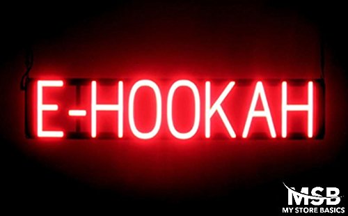6.5 x 31in. E-Hookah Neon Look LED Technology Animated Store Window Sign