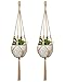 Mkono Small Macrame Plant Hangers Jute Hanging Planter 30 Inch (Fit Small Pot Up to 6 Inch) Indoor Wall Window Container Holder Basket Home Decor, 2 Packs