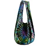 BTP! Tie Dye Sling Crossbody Shoulder Bag Purse Hippie Hobo Cotton Bohemian - Firework VE1