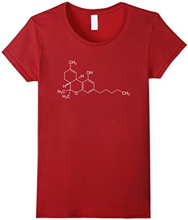 Womens THC Molecule Tetrahydrocannabinol T-Shirt Medium Cranberry