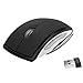Foxnovo 2.4GHz Wireless Folding Foldable Arc Optical Mouse with USB Receiver for PC Laptop MacBook (Black)