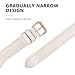 SWEES Leather Bands Compatible with Fitbit Versa 2 / Fitbit Versa Lite & SE/Fitbit Versa, Slim Thin Genuine Leather Replacement Strap for Versa Women (5.5 Inch - 7.9 Inch), Ivory