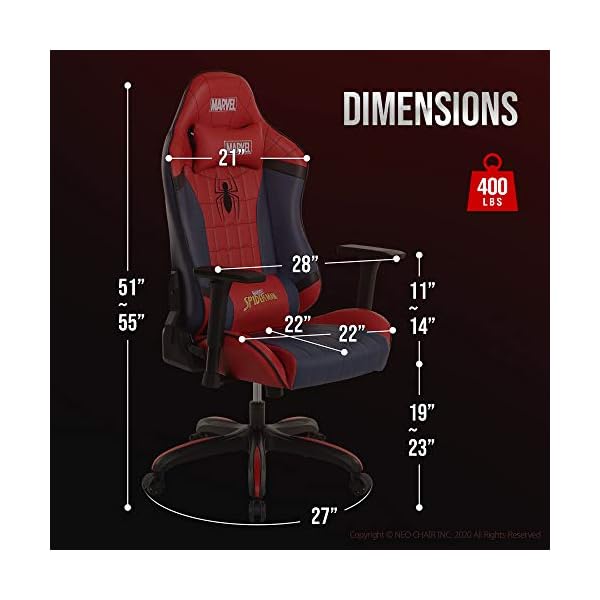 Silla Gamer Marvel Avengers SpiderMan Eco cuero - Imagen 4