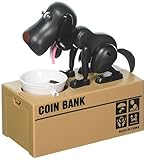Puppy Dog Hungry Coin Bank Eating Munching Money Box black