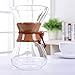 Pour Over Coffee Maker Hand Blown Glass - Classic 6 Cup Hand Drip Brewer - Strong Borosilicate Carafe, Easy Clean and Better Tasting Coffee