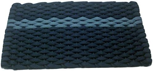 Rockport Rope Doormats 2030345 Indoor & Outdoor Mat, 20" x 30", Navy with Light Blue Stripe