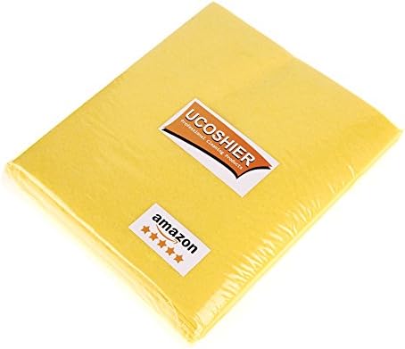 UCOSHIER Absorbent Fabric Super Absorbent Chamois Cloths,Multi-use Cleaning Cloths Grade Chamois Cloth For Home Kitchen Bathroom-Holds 20x It's Weight In Liquid (UA005Yellow 3 pieces)