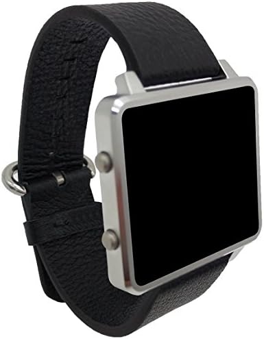 YOURSPORT Leather Band + Metal Frame Case for Fitbit Blaze, Silver