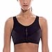 SYROKAN Women's High Impact Zipper Front Wire Free Cross Back Support Sports Bra