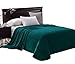 Exclusivo Mezcla Fleece Blanket for Bed, Super Soft and Warm Teal Queen Blankets, All Season Use, Cozy, Plush, Lightweight, 90x90 inches