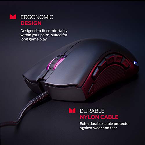 Monster Alpha 9.0 RGB Wired Gaming Mouse, Customizable Buttons
