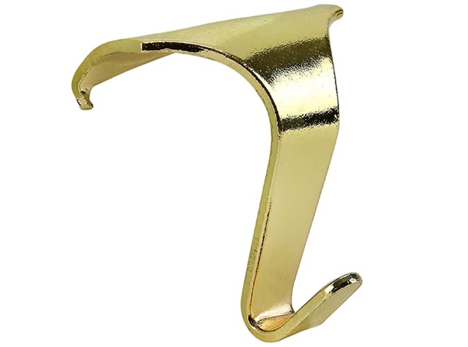 4 x Brass Plated Picture Rail Moulding Hooks Contemporary Heavy Duty 34mm Wide x 38mm High