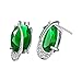 J.MOSUYA Music CZ Emerald Jewelry Set for Women, 18k White Gold Plated Crystal Earring Necklace Set