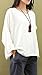 Soojun Women's Essential Casual Loose Solid Cotton Linen Tops Blouses White,White,One Size