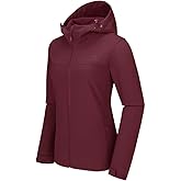 CAMEL CROWN Womens Softshell Jacket Fleece Lined Hooded Waterproof Windproof Lightweight Winter Windbreaker Hiking Camping